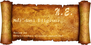 Nádasi Eligiusz névjegykártya